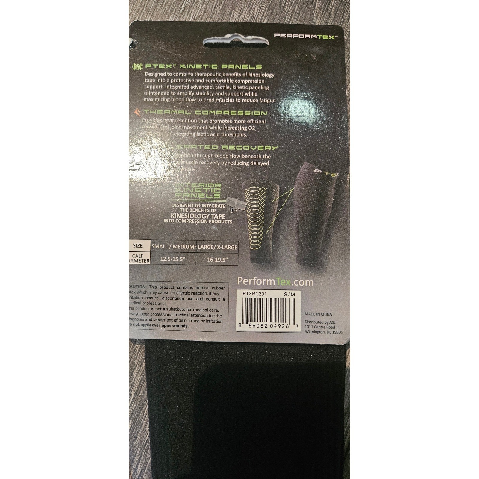 Ptex Kinetic Woven Calf Sleeve Size S/M + Leg Kinesiology Tape Quick Pack