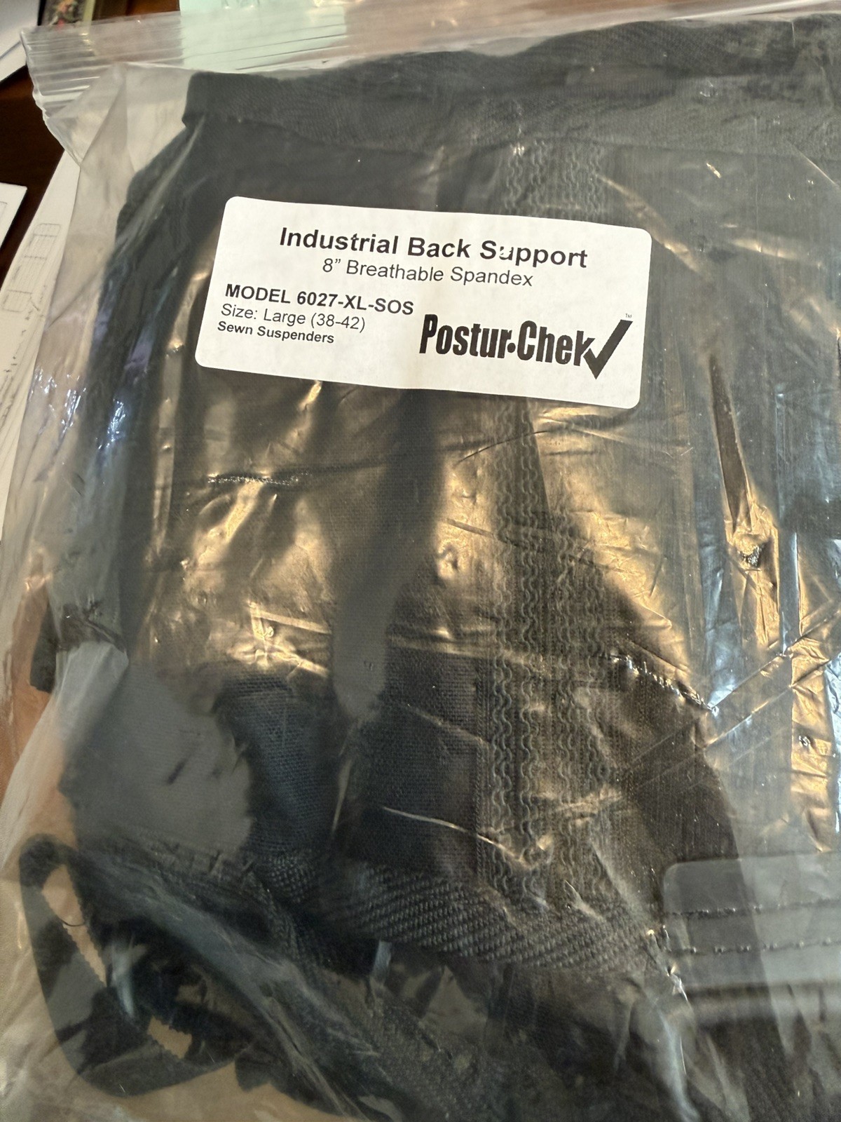 Lifting Safety, Standard Back Belt, Back Support, 6027-Xl-SOS size Large (38-42)