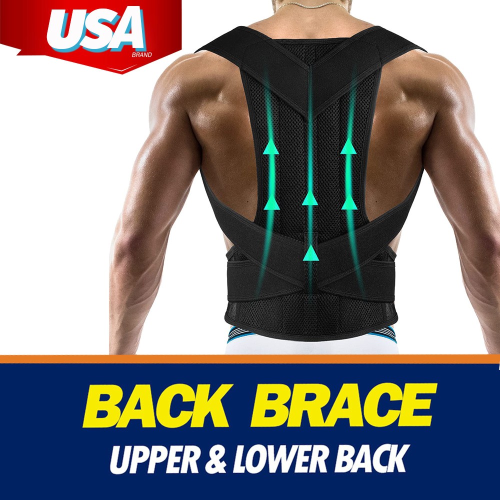 Adjustable Full Back Brace For Clavicle Support / Provide Pain Relief From Neck
