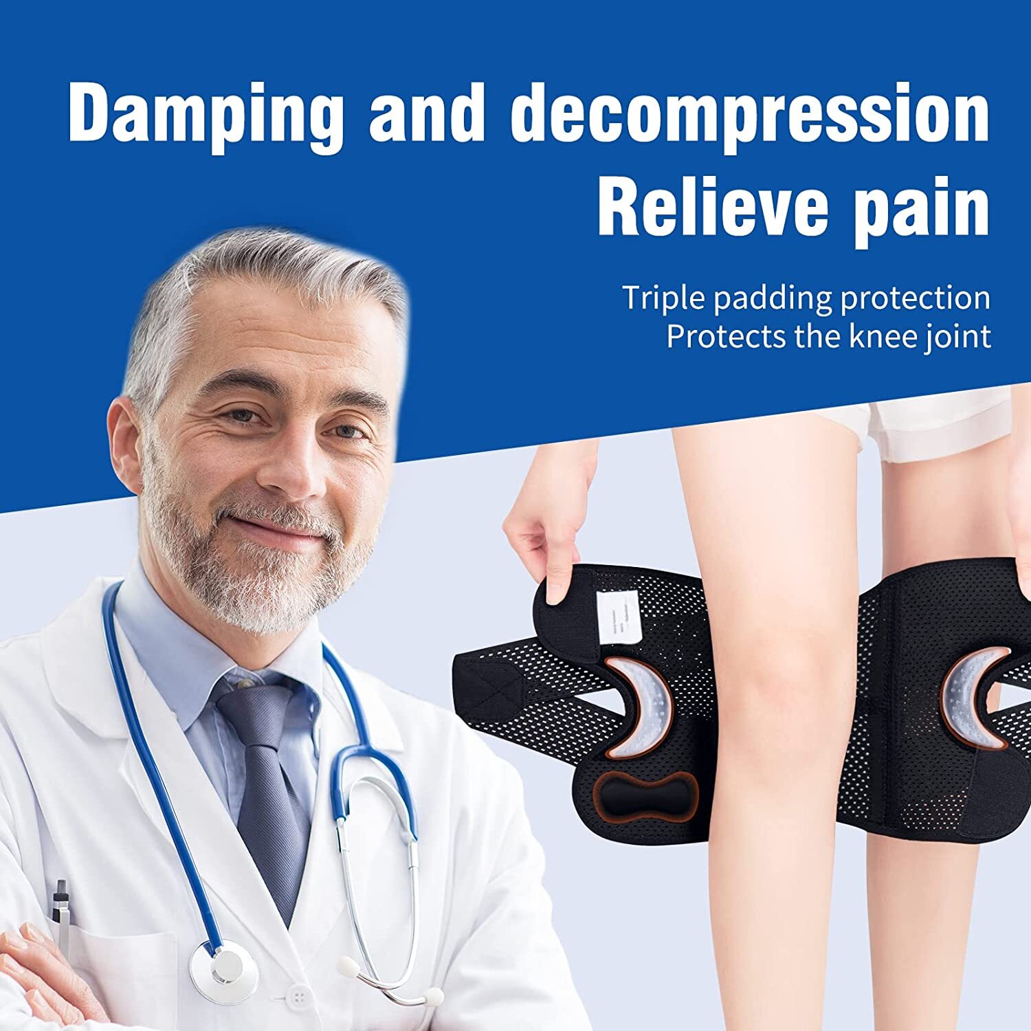 Knee Brace with Side Stabilizer Relieve Meniscus Tear Pain ACL Arthritis Straps