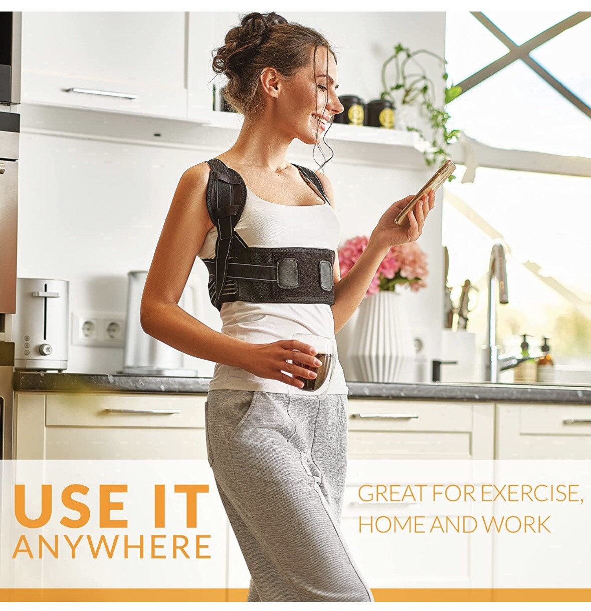 Selbite Posture Corrector for Women and Men Adjustable Mid/Upper Back Brace Lg