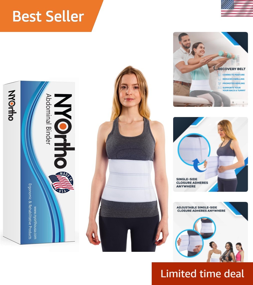9″ High 3 Panel Waist Support Binder – Ideal for Post-Surgery Recovery 45″ – 60″