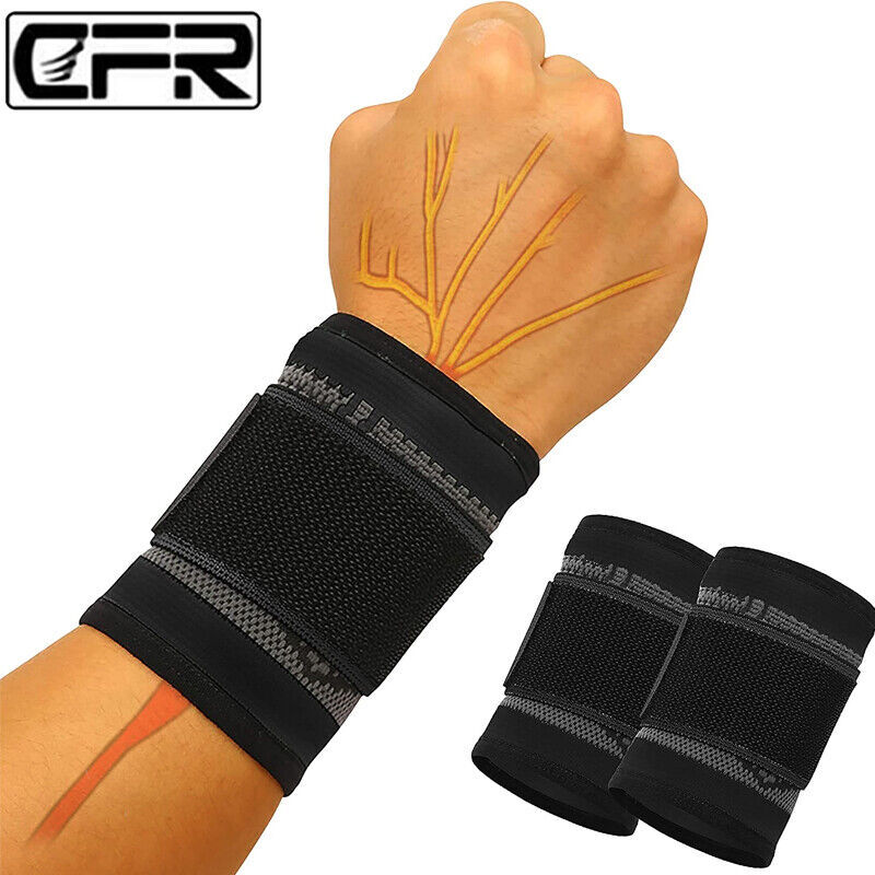 Copper Wrist Brace Sports Band Wrap Adjustable Support Strap Carpal Tunnel CFR