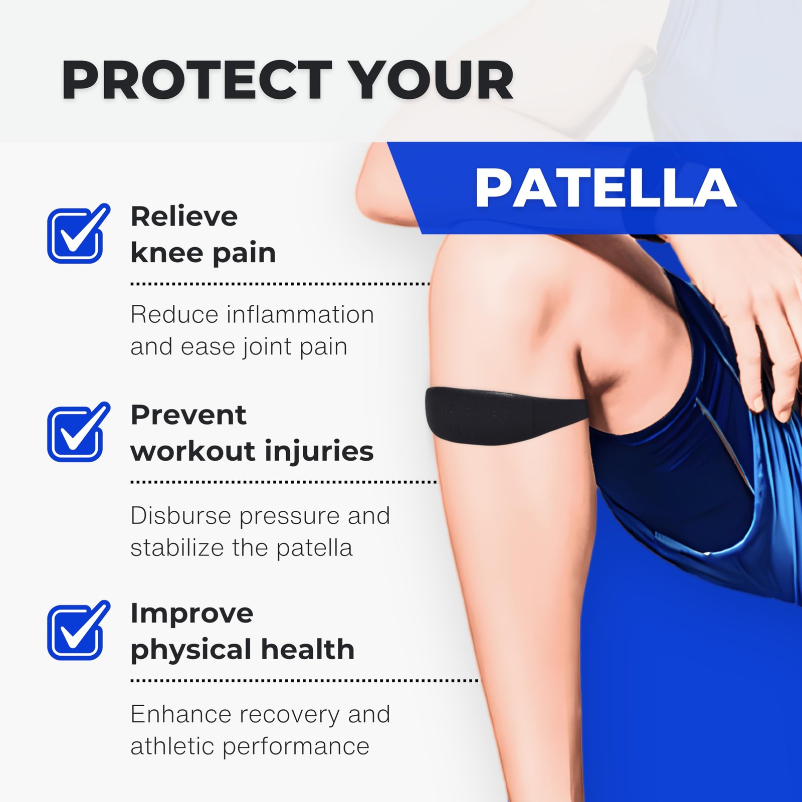 Patella Band Knee Strap – 2 Pack Patellar Tendon Support Strap for Knee Pain …