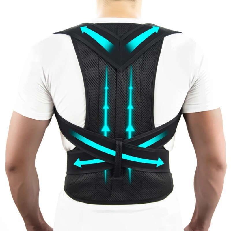 1pc 2026 One-piece back brace, unisex, shoulder brace, adjustable full back