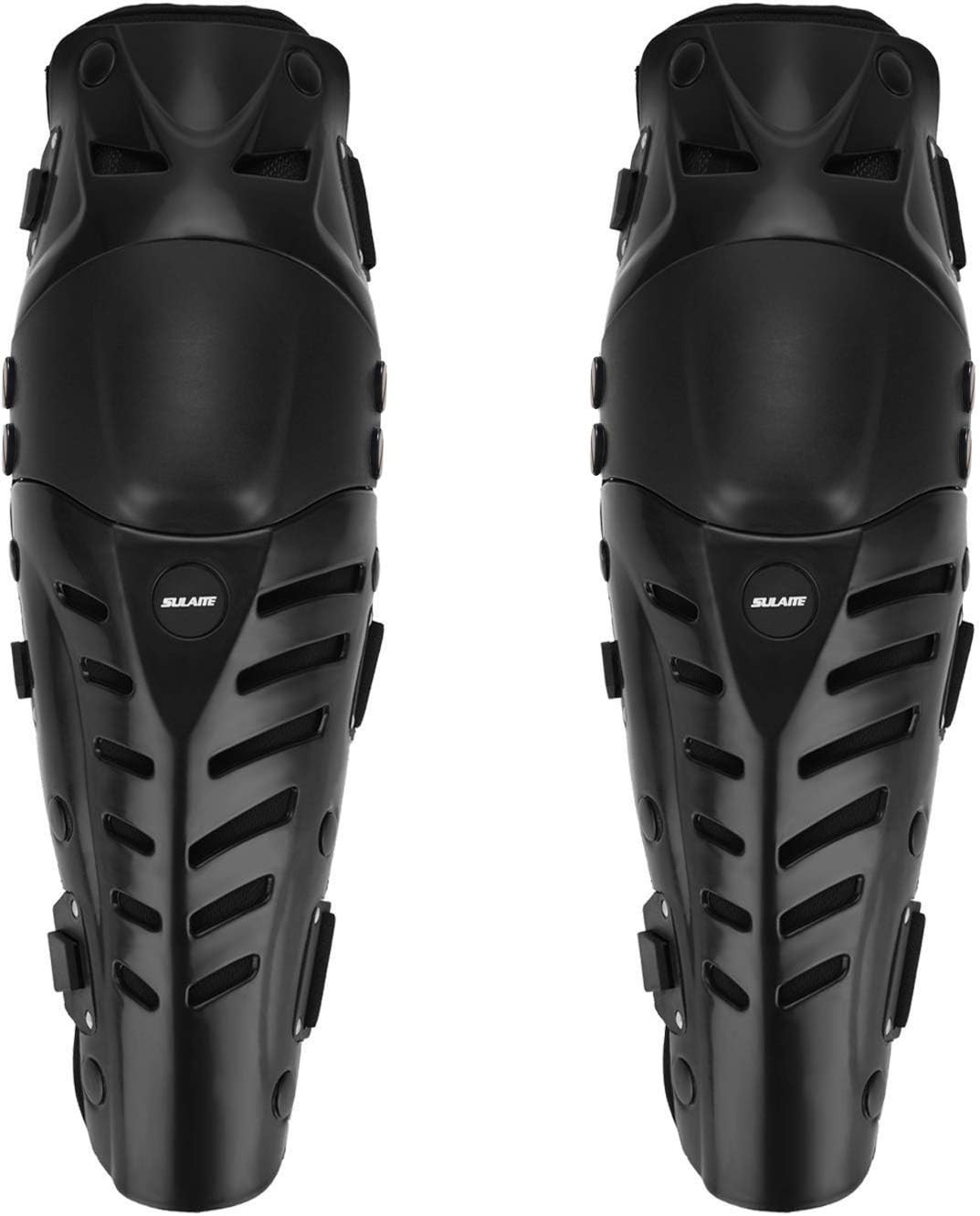 Knee Pads, Black Adjustable Long Leg Sleeve Gear Crashproof Nonslip Protective S