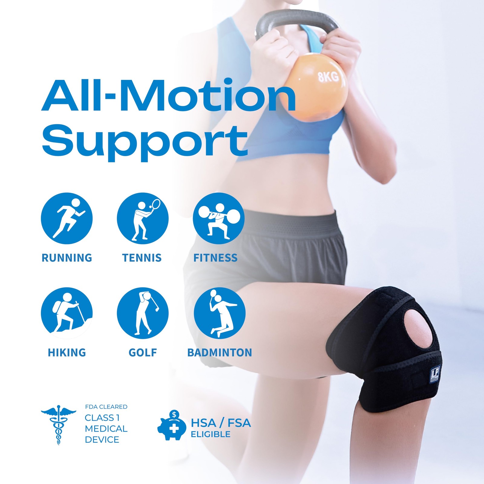 LP 788CA Adjustable Knee Brace Open Patella Support X-Large 1pcs
