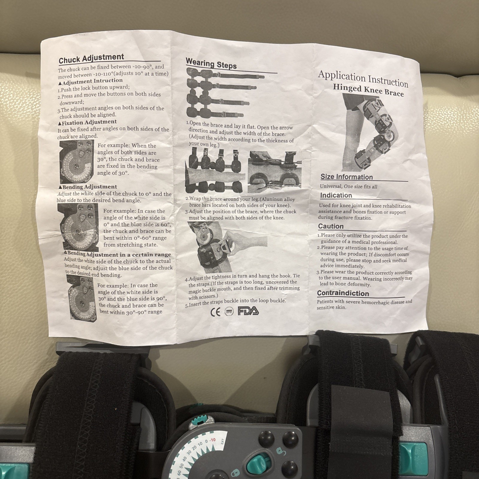 Brand New Rebound Post Op Knee Universal Cool Brace