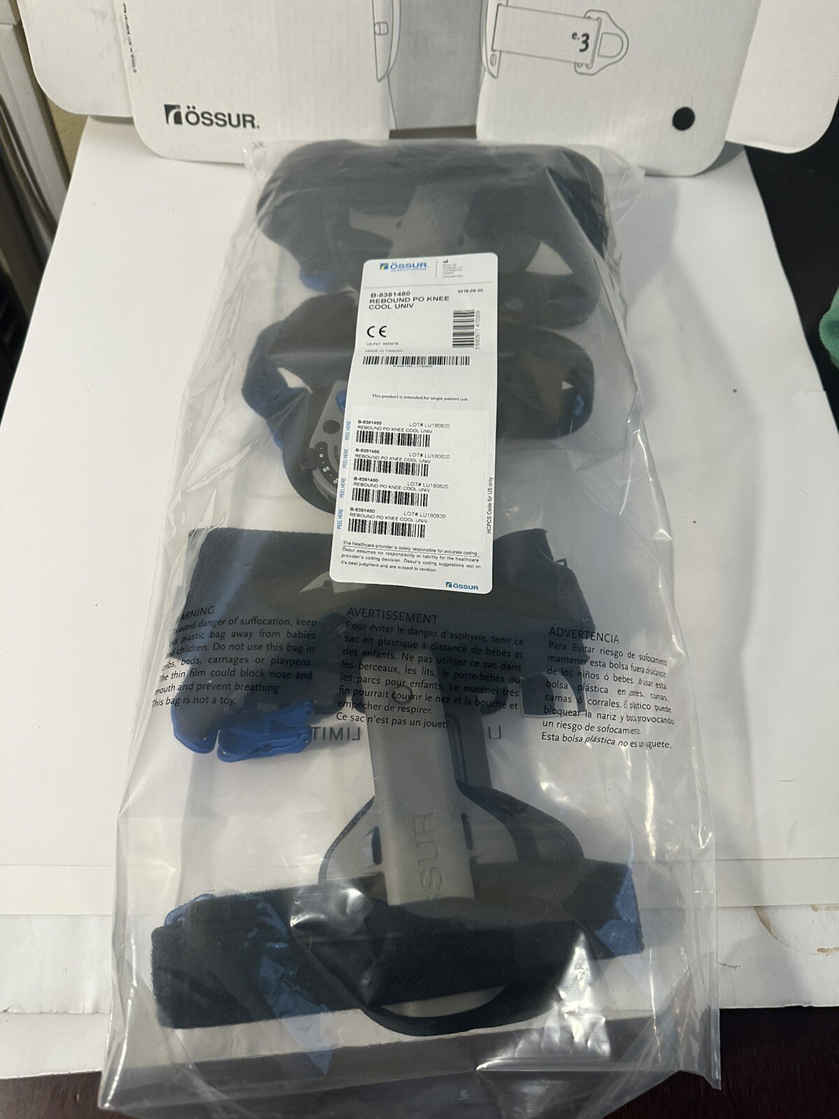 Pre-owned OSSUR Rebound Post Op Knee Universal Cool Brace B-8381480