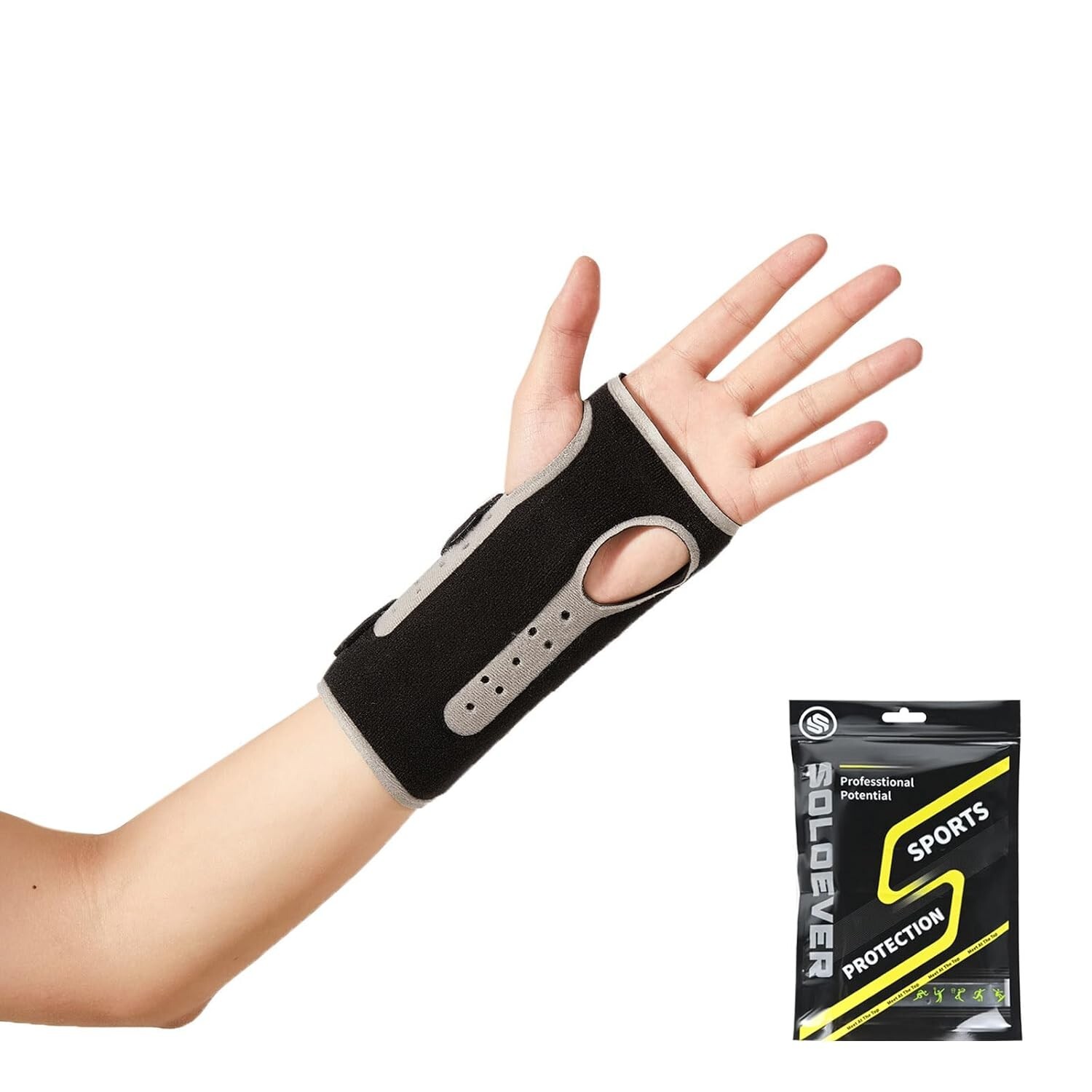 Soloever Wrist Brace for Men/Women Adjustable Color Black New In Pack