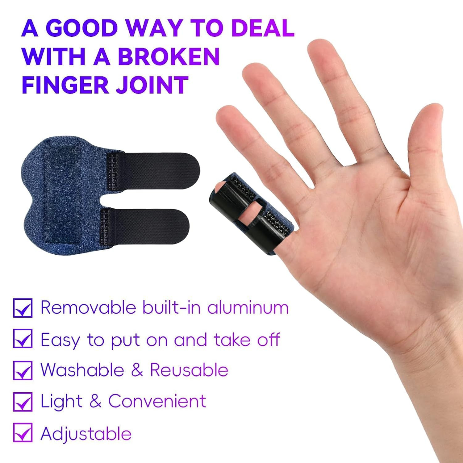 2 PCS Small Finger Splint, Adjustable Trigger Finger Splint, Straightener for…
