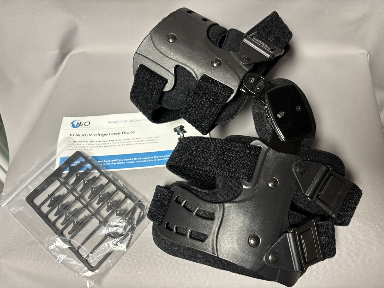 ISO Preferred Black KOA ROM Hinge Right Knee Brace KN207SR Size UNI/RT