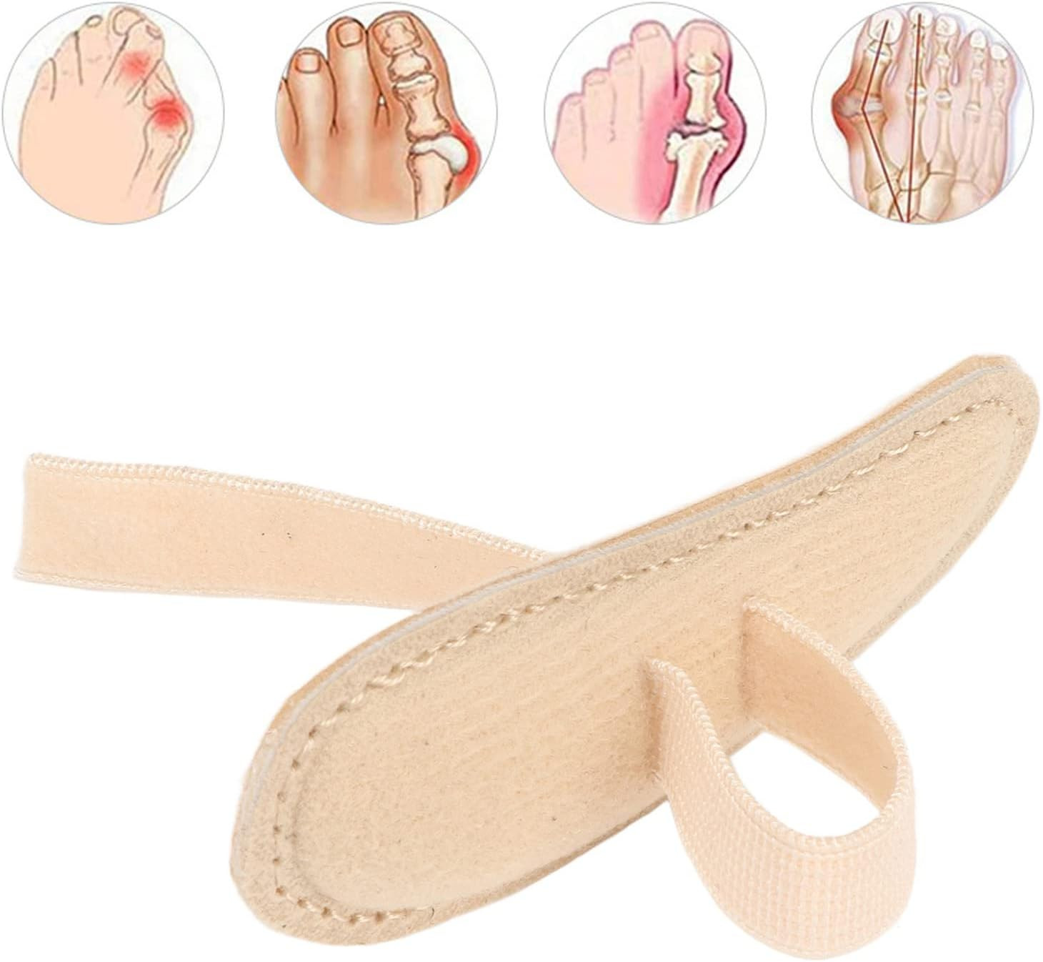 Hammer Toe Cushion Buttress Pad Adjustable Comfoltable for Left Beige