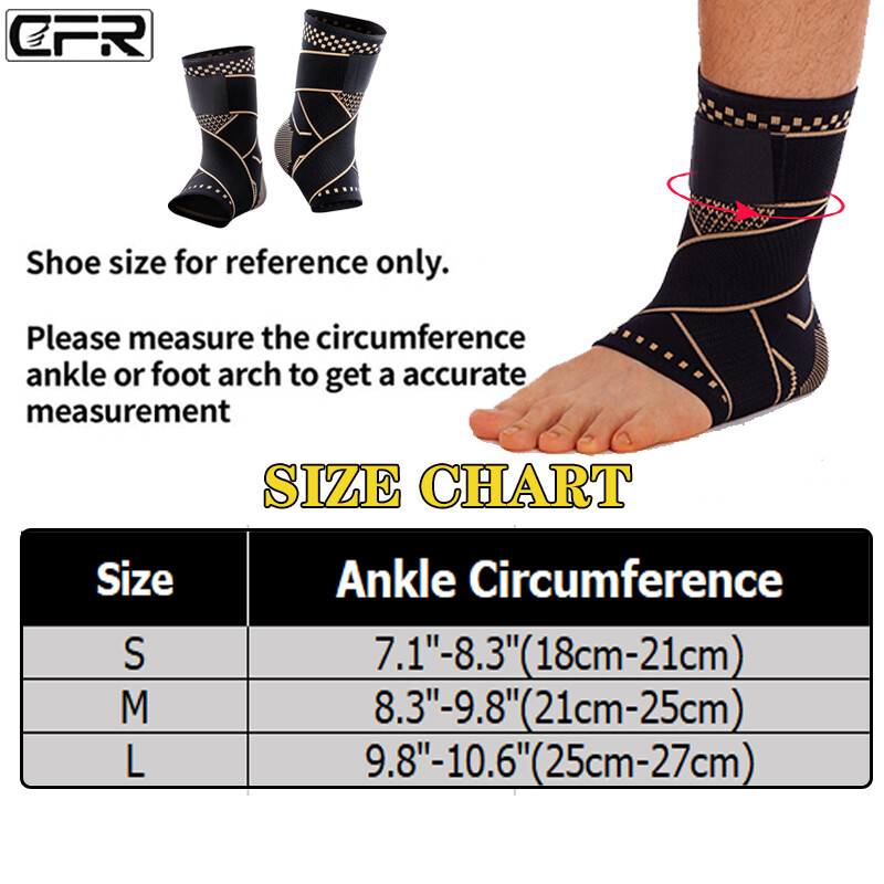 Copper Ankle Brace Support Compression Sleeve Relief Plantar Fasciitis Foot Wrap