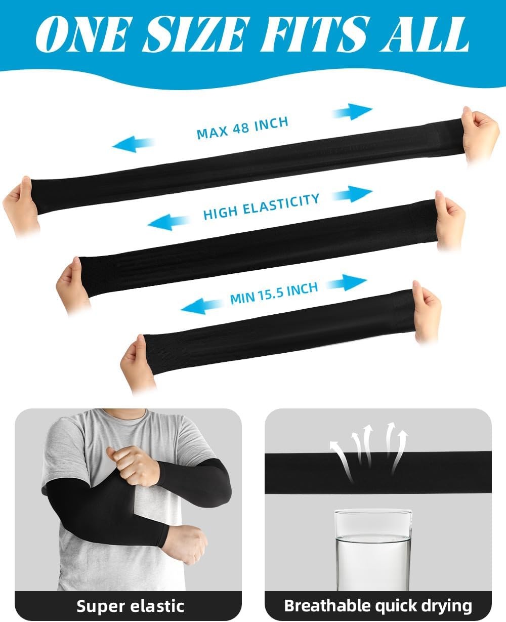 Cooling Compression Arm Sleeves Sun Protection UPF50 UV Tattoo Cover Up Work Spo