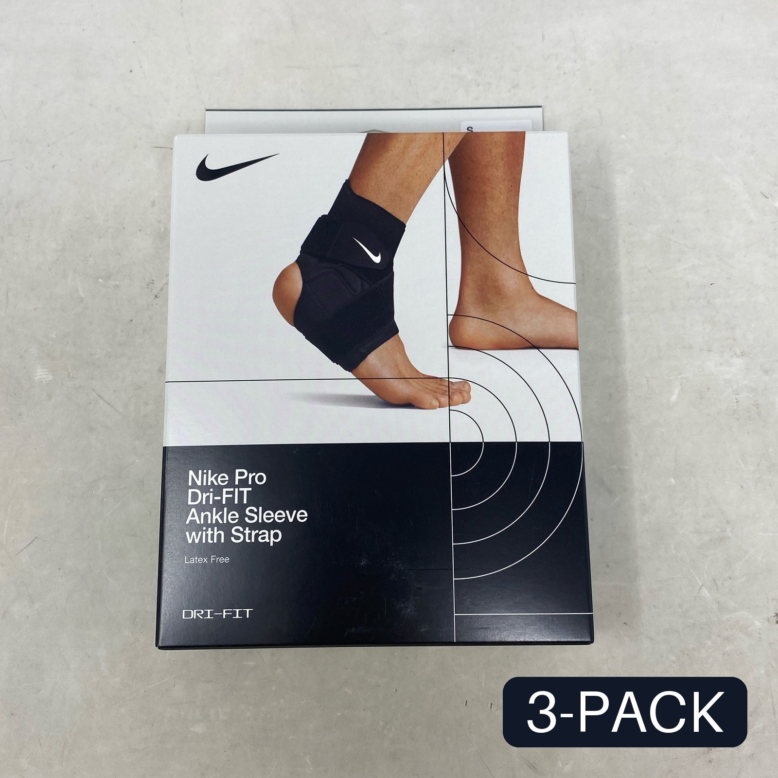 Nike Pro Dri-FIT Ankle Sleeve w/ Strap Black Size S (Unisex) – 3 PACK