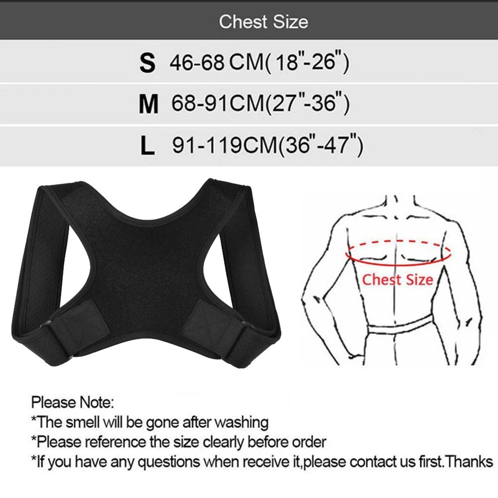 Adjustable Posture Corrector Back Brace Shoulder Support Belt for Men Women Uppe