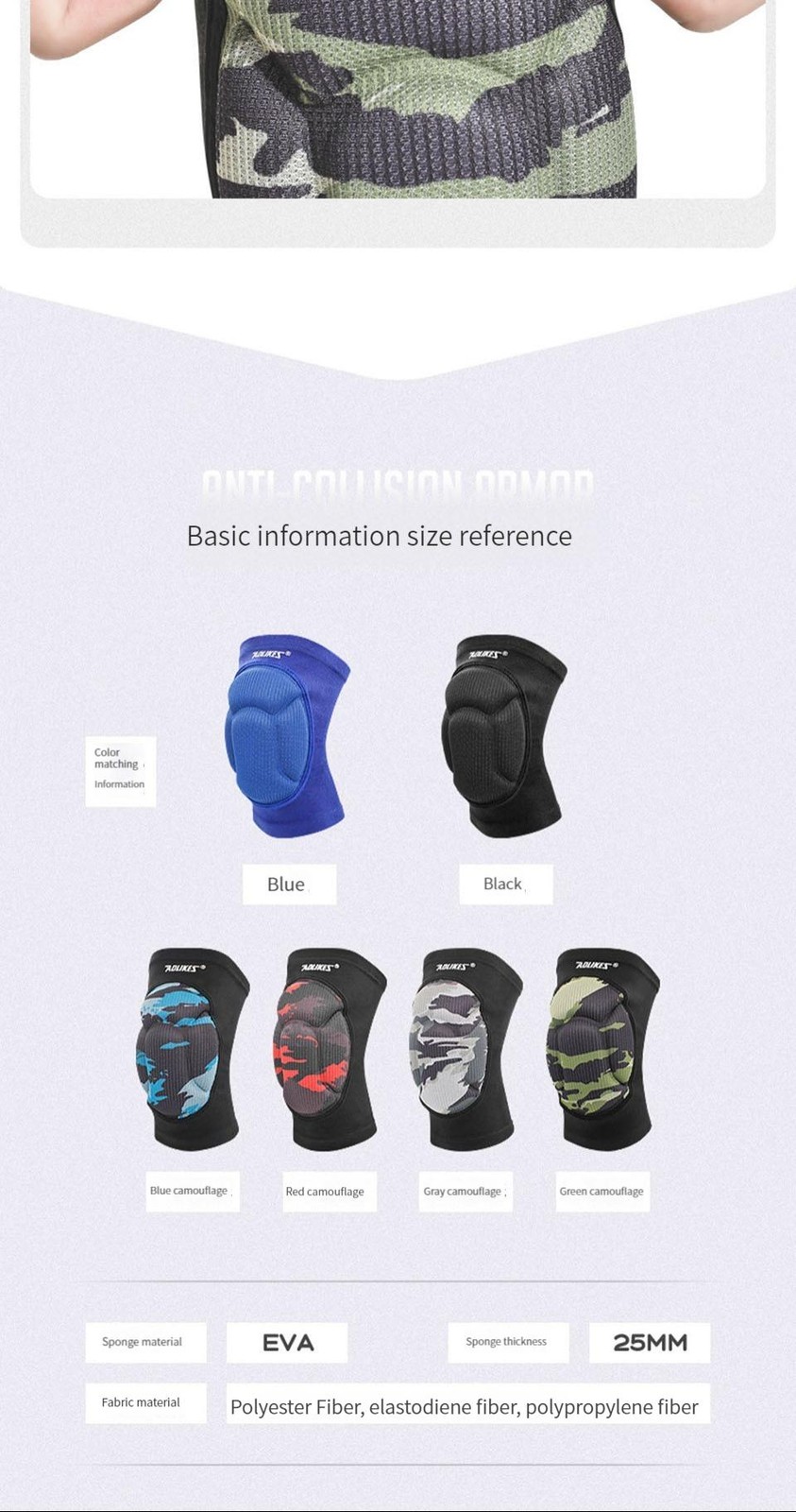 Protective Knee Pads Thick Sponge Non Slip for Basketball Volleyball Sports