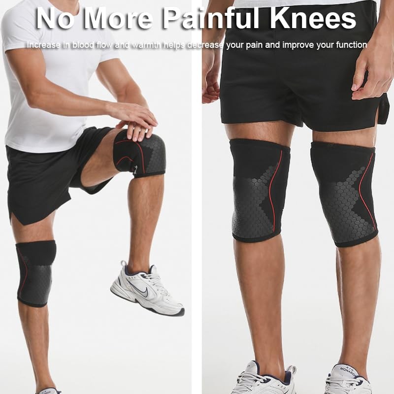 Knee Compression Sleeves for Men Women Weightlifting Knee Sleeves, 7mm Neopre…