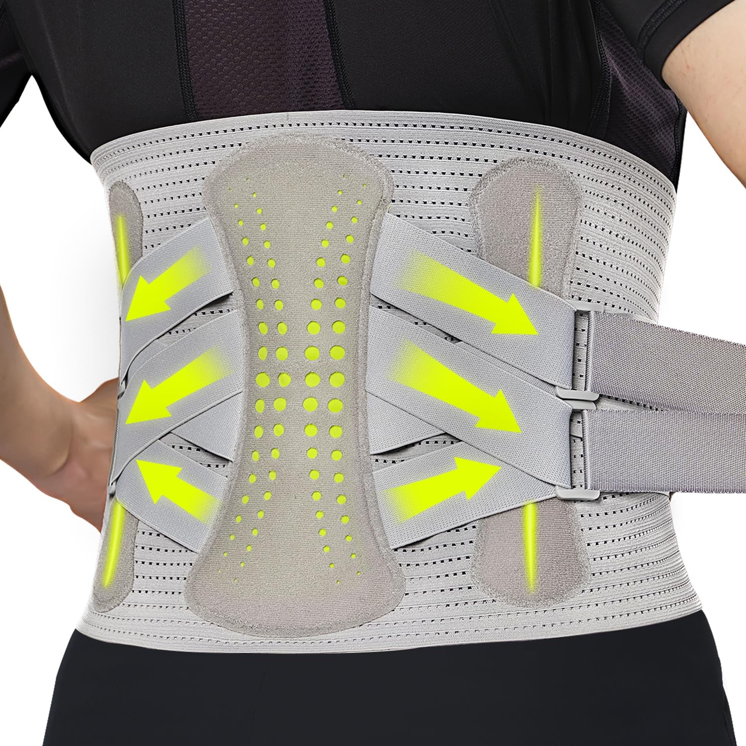 aoFIT Back Brace for Lower Pain Relief with 360-Degree Small, Dune