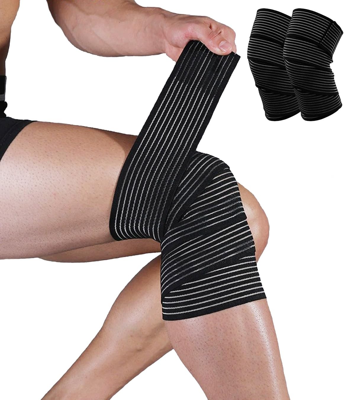 2 Pack Knee Wraps for Pain Relief, Knee Wrap Knee Compression Sleeve Knee Sle…