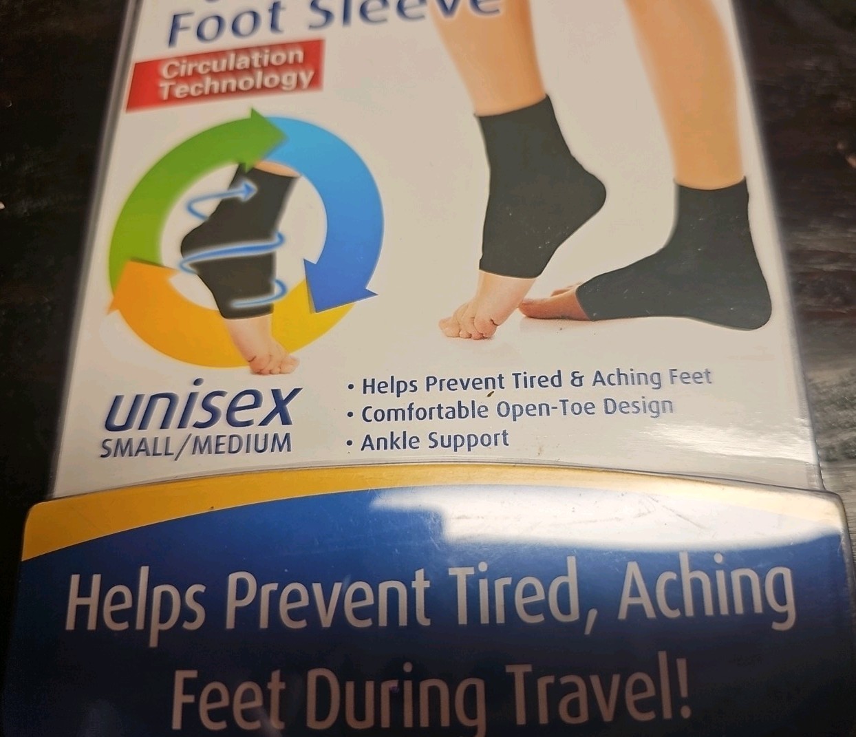 Cloudz Unisex Compression Foot Sleeve Size Small/Medium Black Brand New! 2 Sets