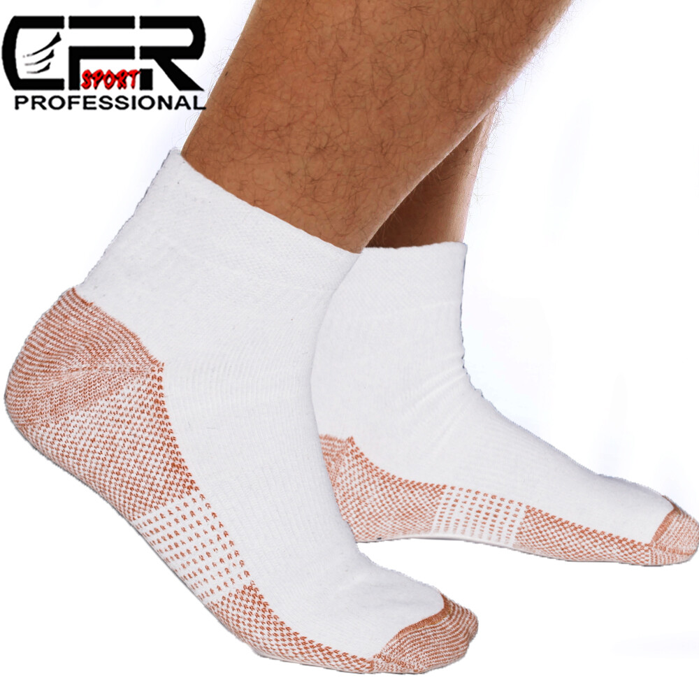 Copper Ankle Brace Support Compression Sleeve Socks Foot Fasciitis Relief Sports