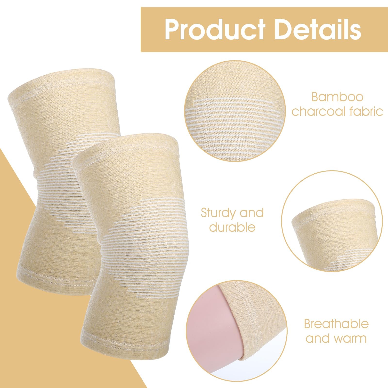 Bamboo Knee Sleeve, Elastic Compression Knee Brace Breathable Knee Pads Leg S…
