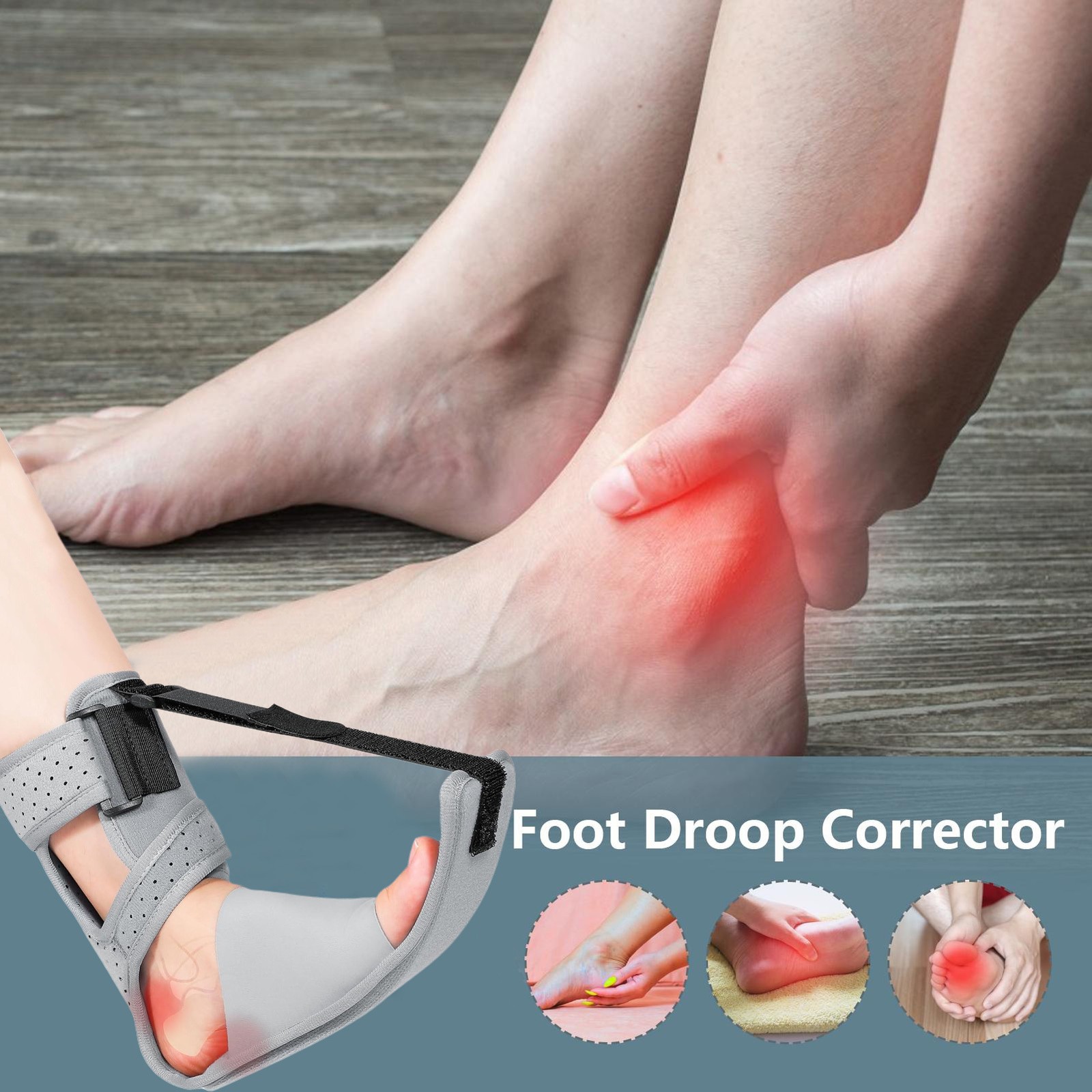 Plantar Fasciitis Night Splint Drop Foot Pain Relief Ankle Brace Support Strap