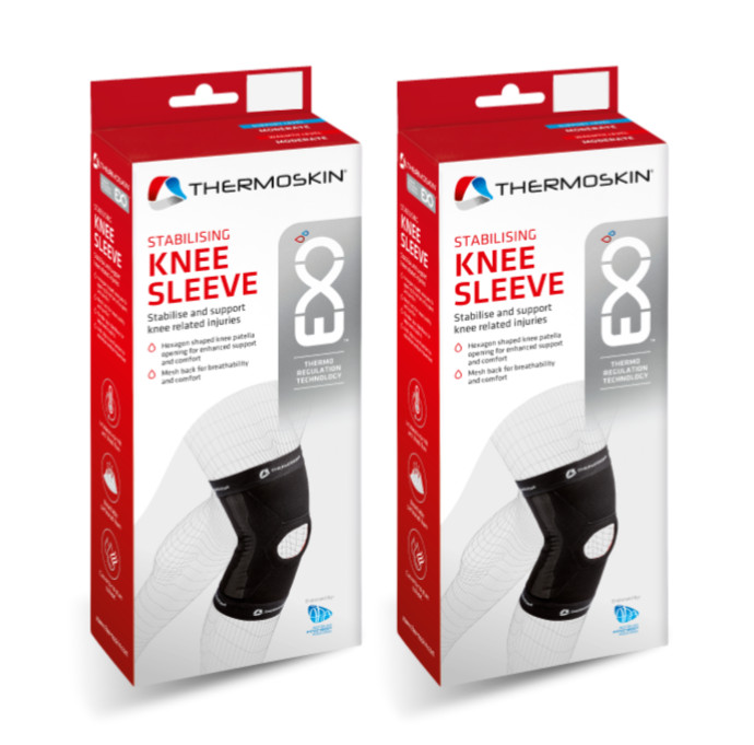 2 x Thermoskin Exo Stabilising Knee Sleeve Small 83110 for Knee Related Injuries