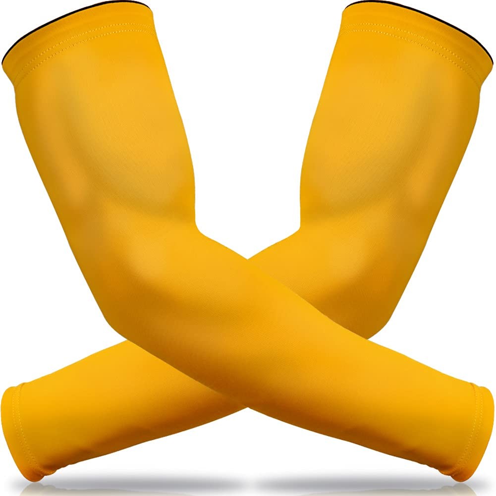 beister UV Sun Protection Compression Cooling Arm Sleeve for XX-Large, Yellow