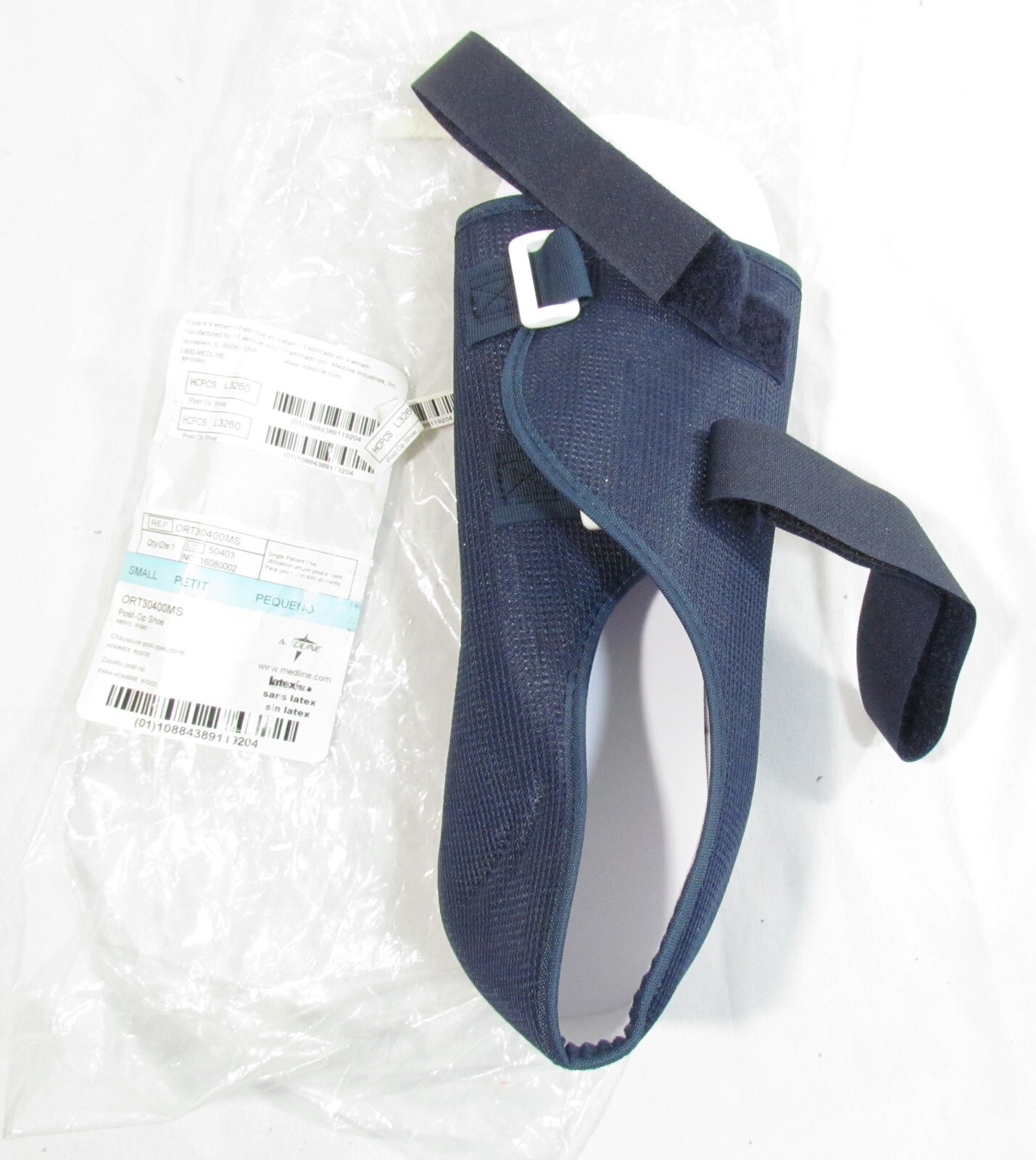 Brand New Medline Men’s Blue Post-Op Shoe Size Small ORT30400MS L6