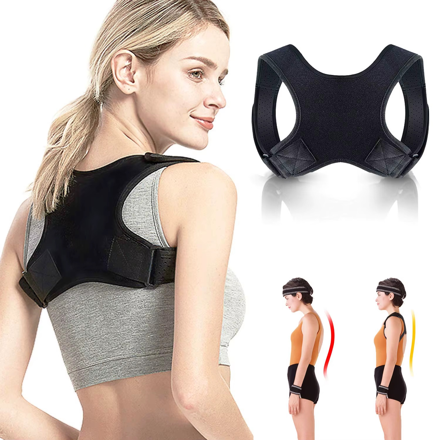 Invisible Back Posture Corrector Trainer Adjustable Shoulder Brace Straight Gird
