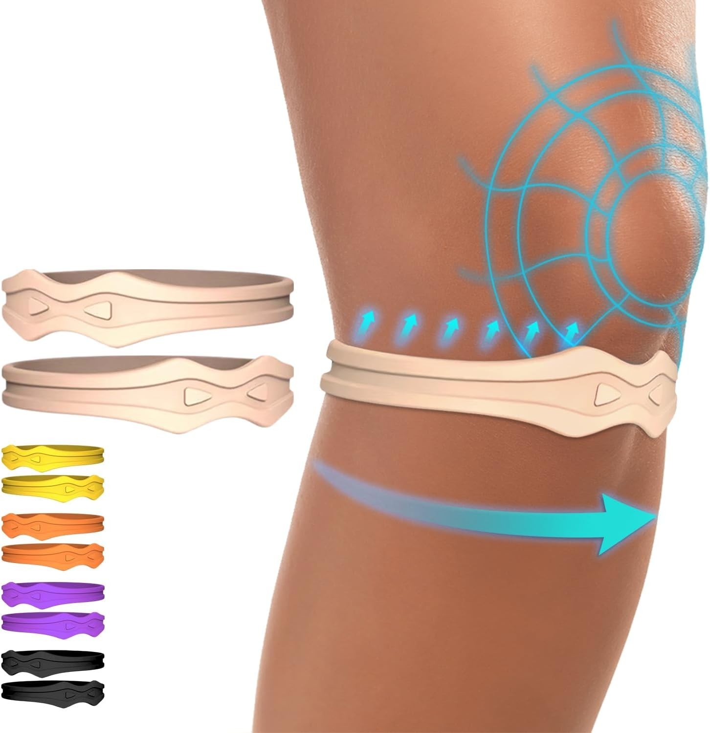 Fit Geno Knee Strap Patella Support 2 Pack Adjustable Knee Band for Tendonitis J