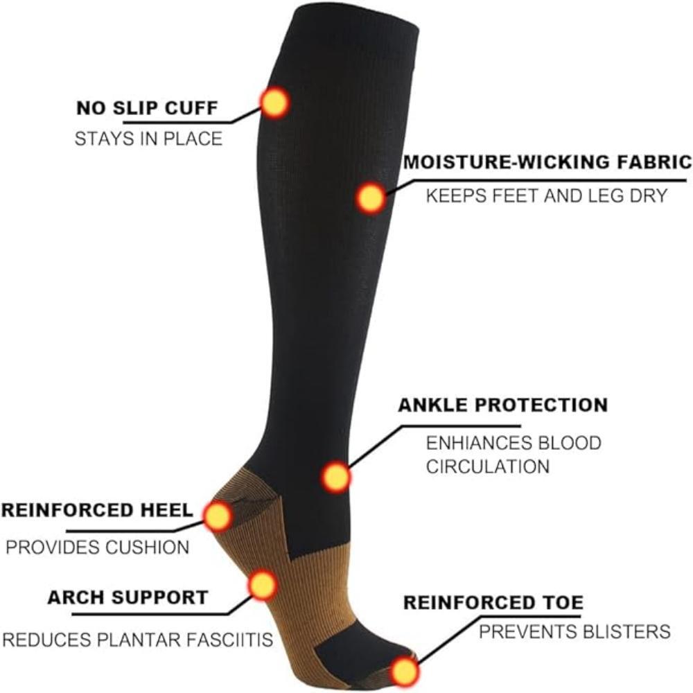 Anti Fatigue Knee High Socks 20-30 mmHg Stockings For Men Women Pain Ache Relief