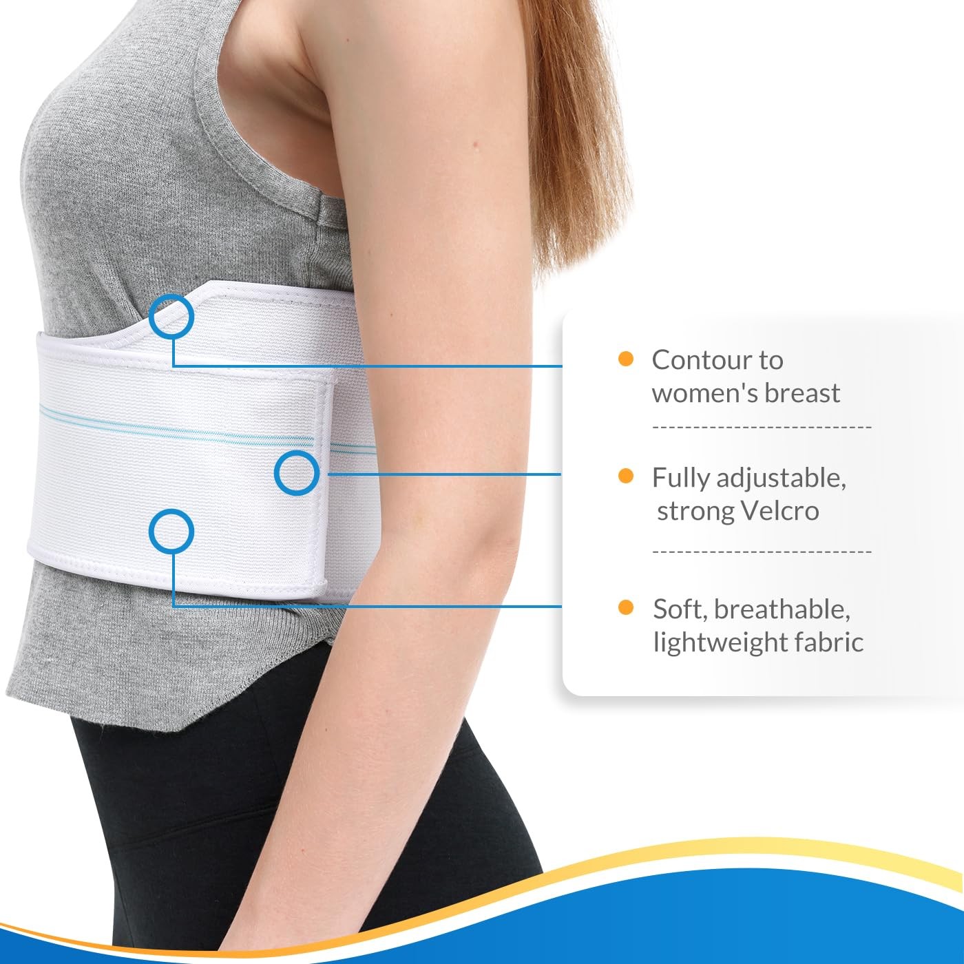 Broken Rib Brace for Women – Compression Chest Binder for Cracked Ribs Suppor…