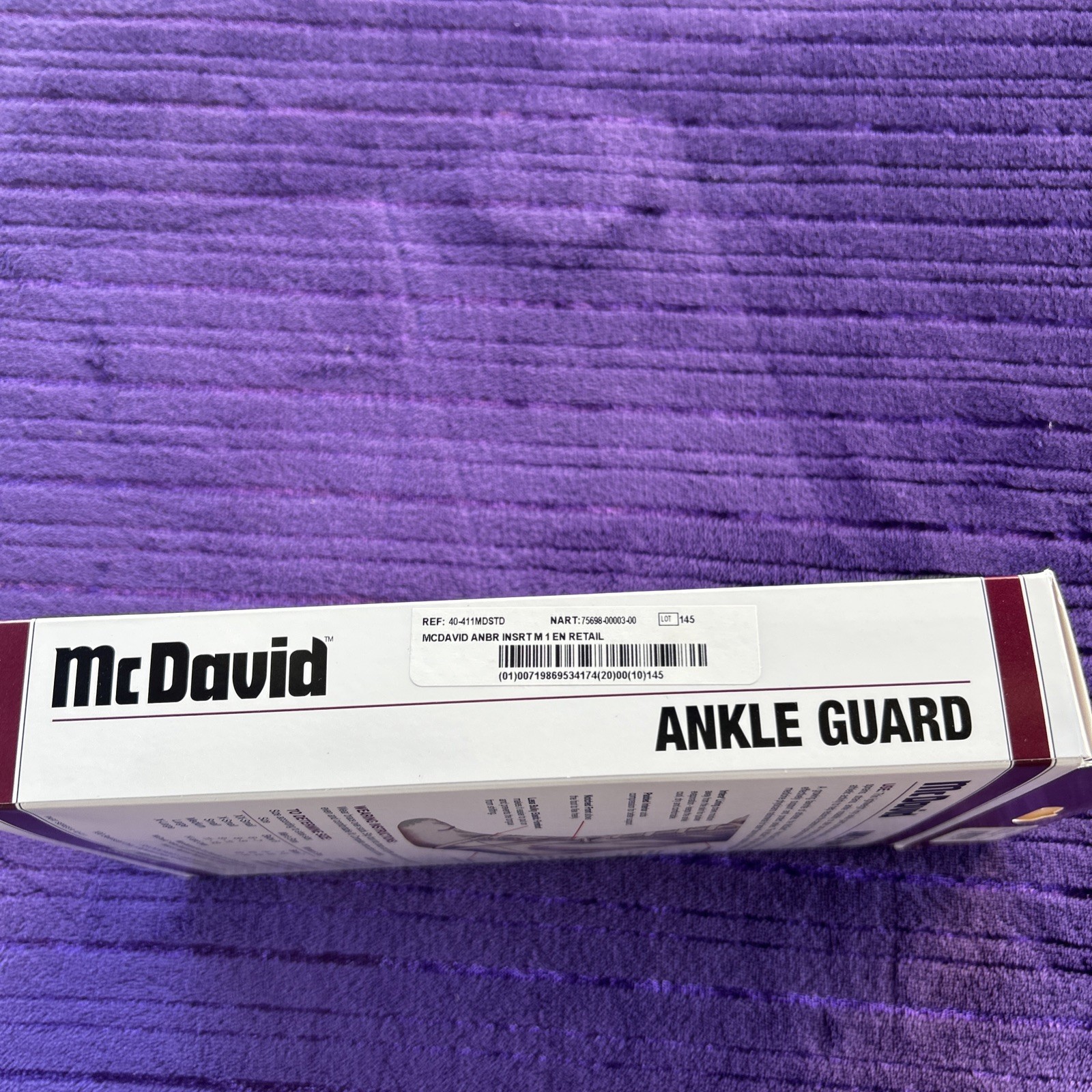 FLA McDavid Ankle Guard Optional Plastic Inserts White Size M, Free Shipping!