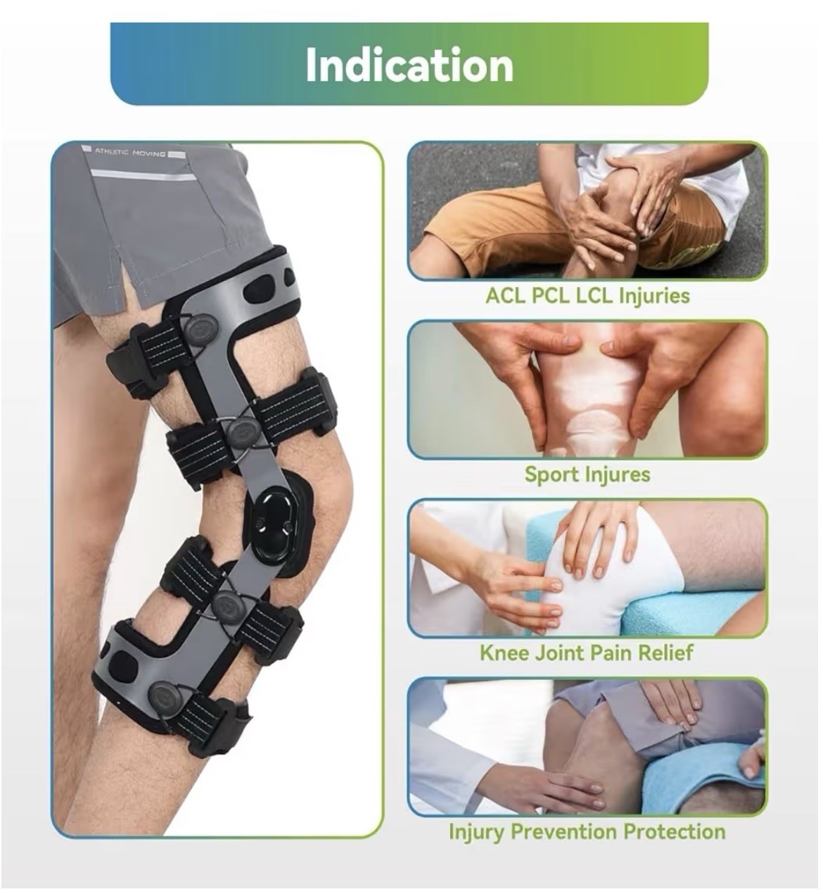Othomen Adjustable Hinged OA Knee Brace for ACL PCL LCL Injuries Pain Relief
