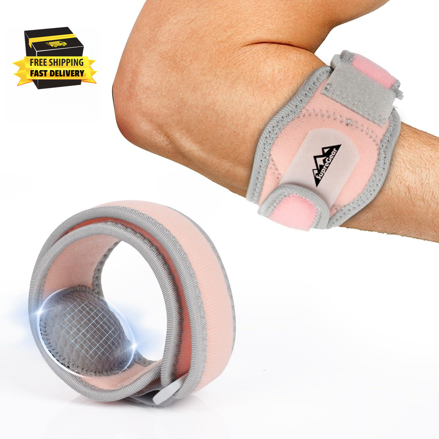 Elbow Brace for Women Men, Forearm Guard for Tennis Golfers Elbow, Adjustable St