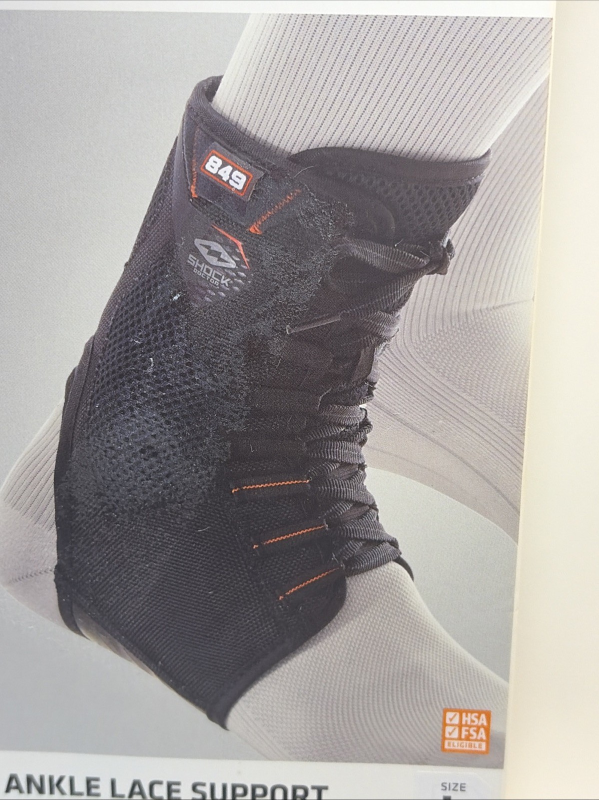 Shock Doctor Ankle Level 2 Ankle Support 849 Ultra Lace Up Ankle , Large, Black