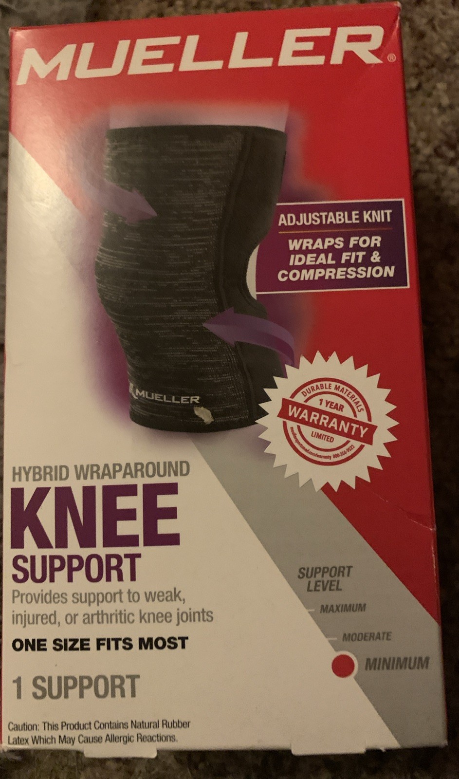 Mueller Hybrid Wraparound Knee Support Black One Size
