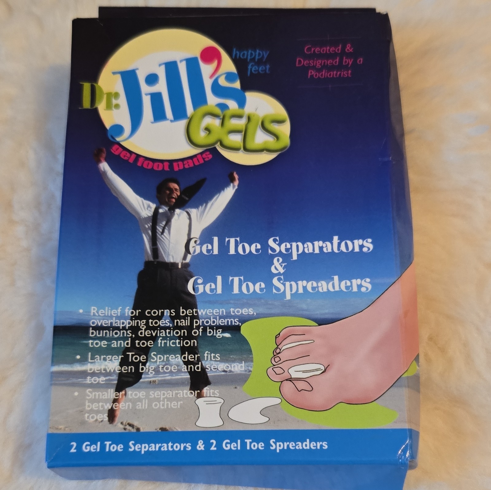 Dr. Jill’s Gel Toe Separators White Washable Reusable for Bunions Pain Relief