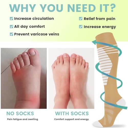 Copper Compression Socks 15-20 mmHg for Men Small-Medium A04- Multicoloured 03