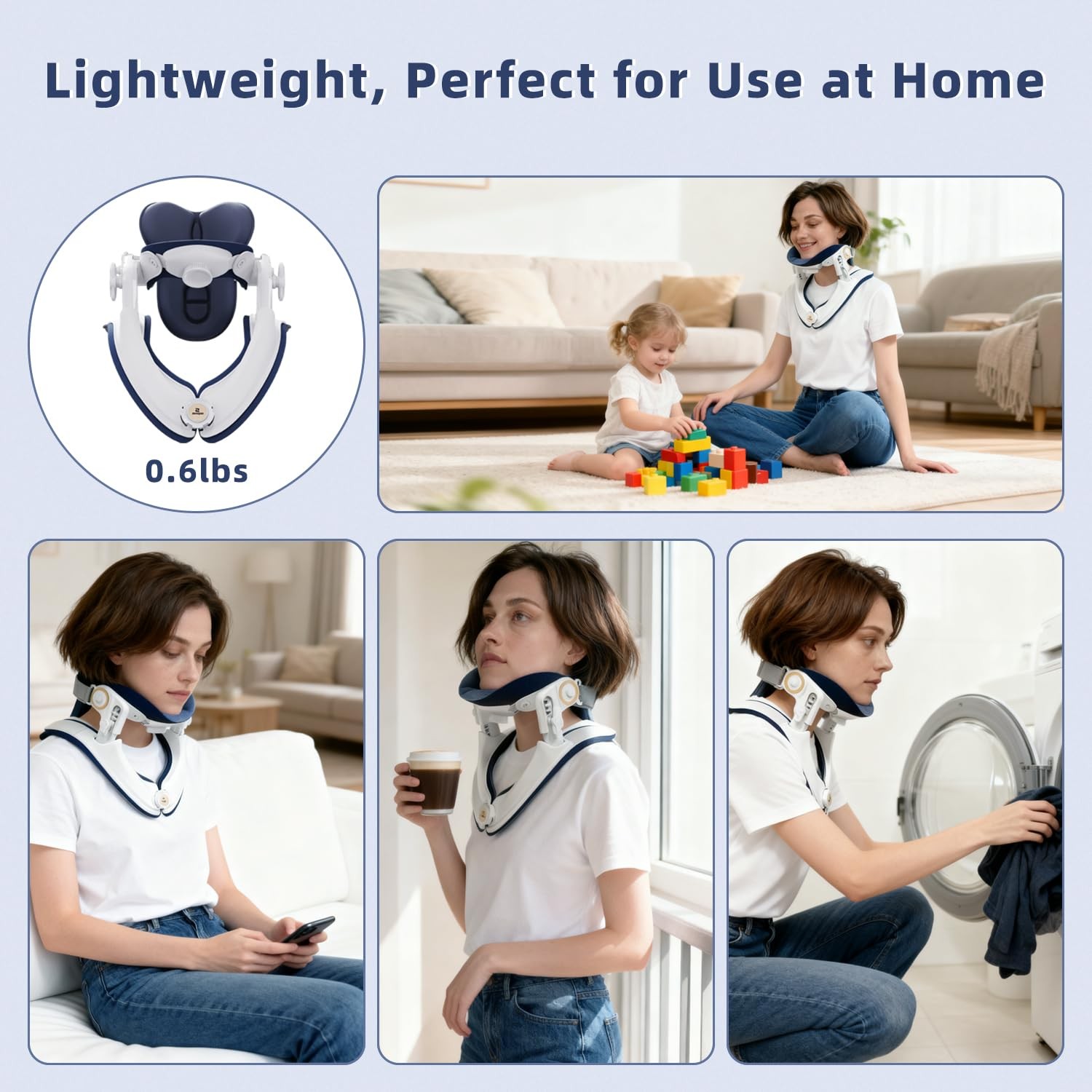 Cervical Traction Device, Lightweight & Adjustable Neck Stretcher for Neck Su…