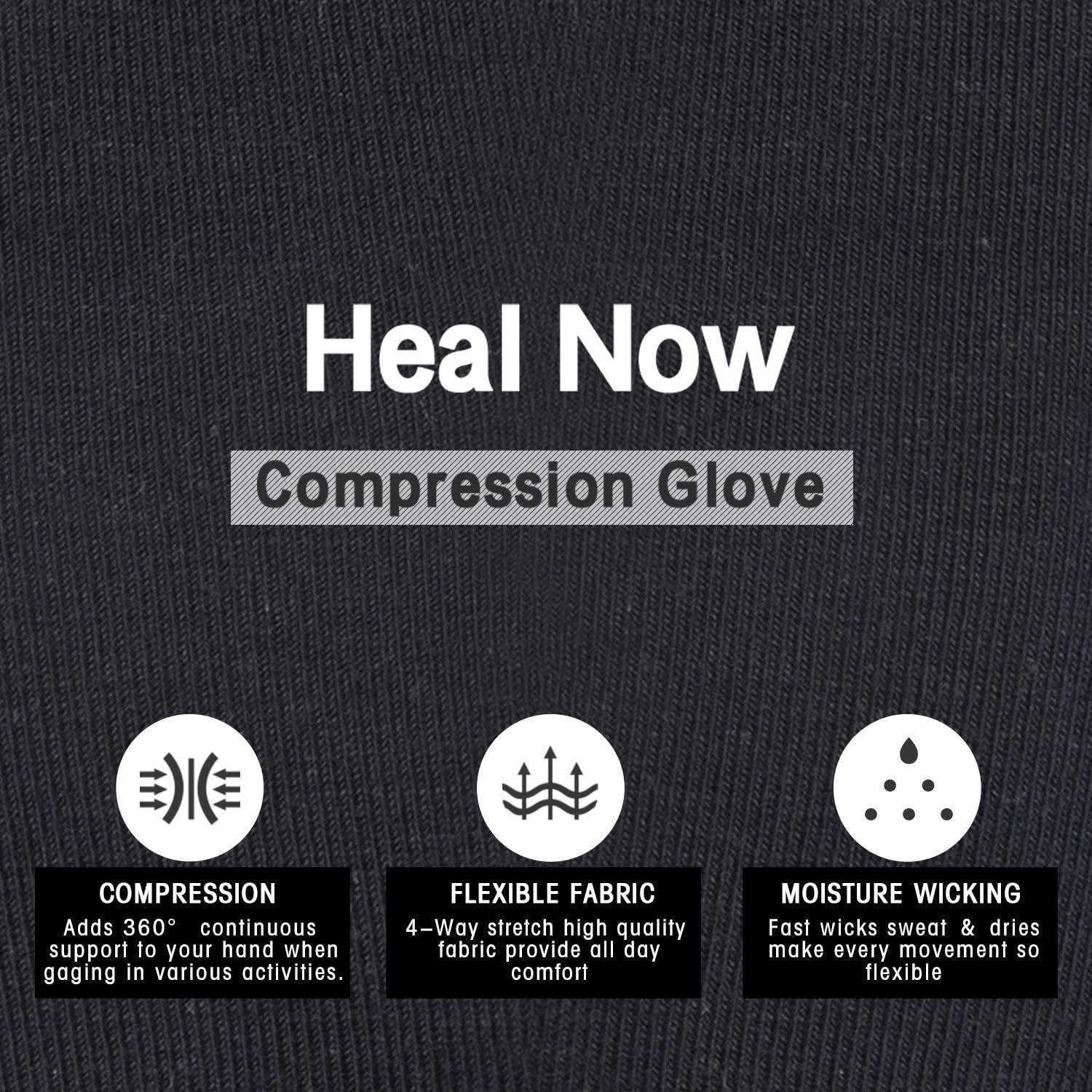 2PCS Arthritis Compression Gloves for Women Men, Fingerless Gloves