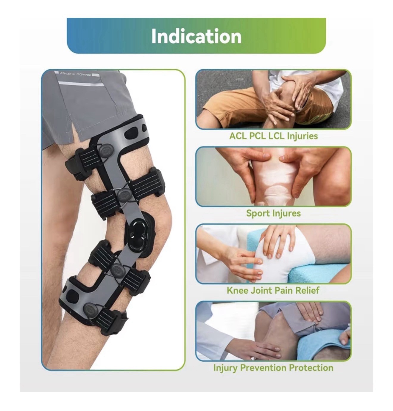 Komzer ACL Knee Brace for Ligament Injuries Sports Arthritis Left Extra large