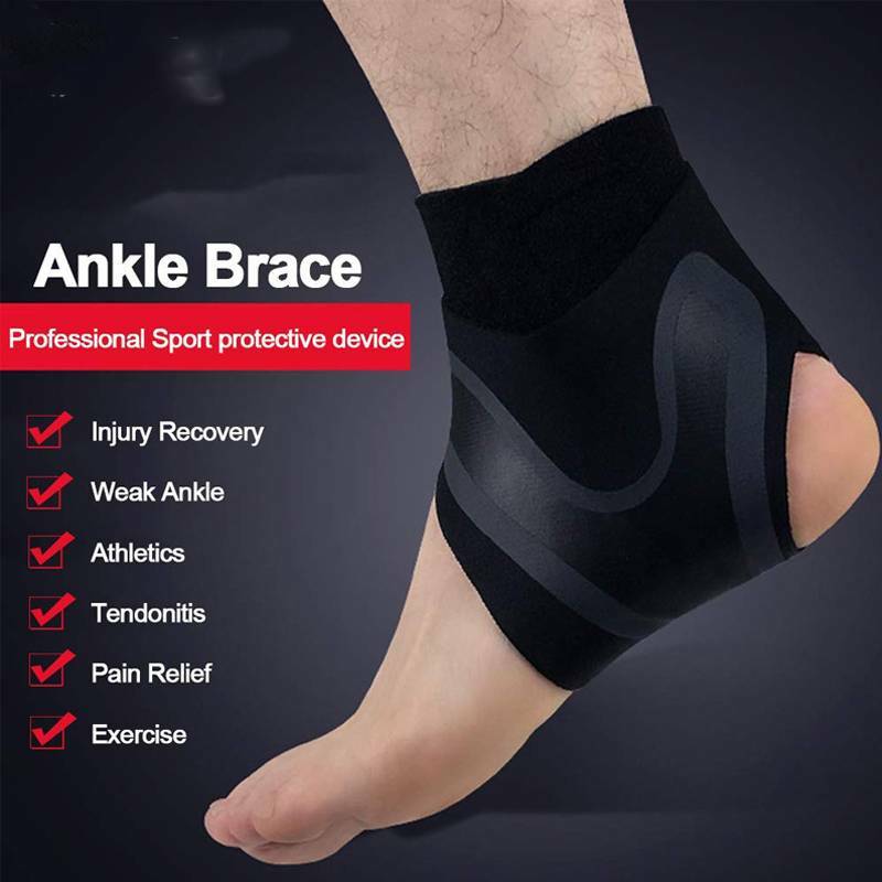 Compression Ankle Brace Support Sleeve Plantar Fasciitis Pain Relief Foot Wrap