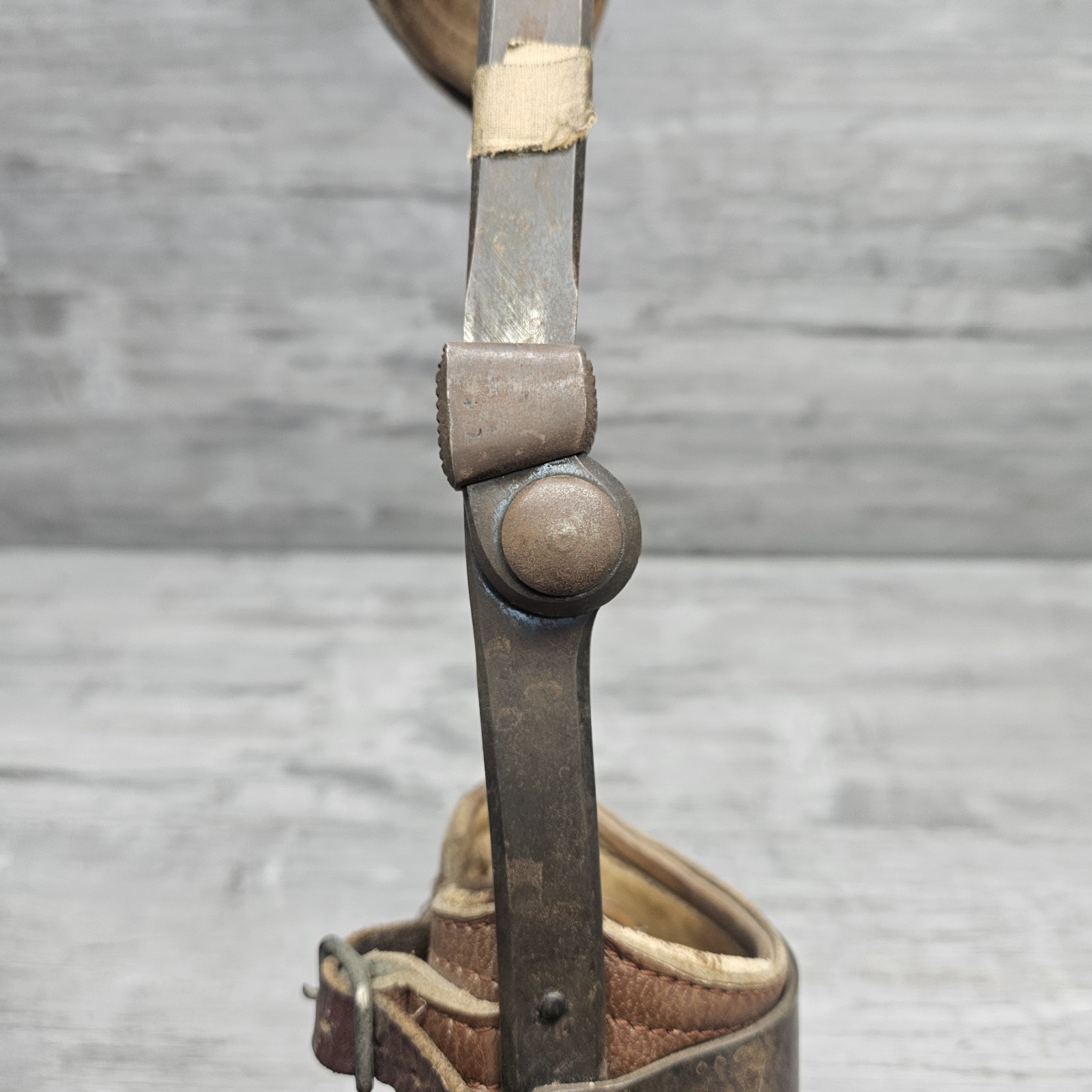 Vintage Antique Leg Brace Leather Metal Childs Polio Boas Co Allentown PA 1950s