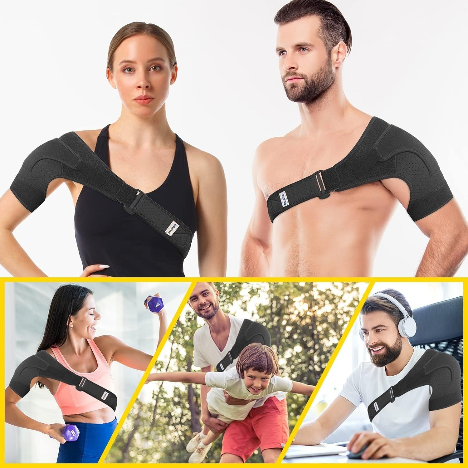Adjustable Shoulder Brace for Pain Relief | AC Joint, Torn Rotator Cuff Support