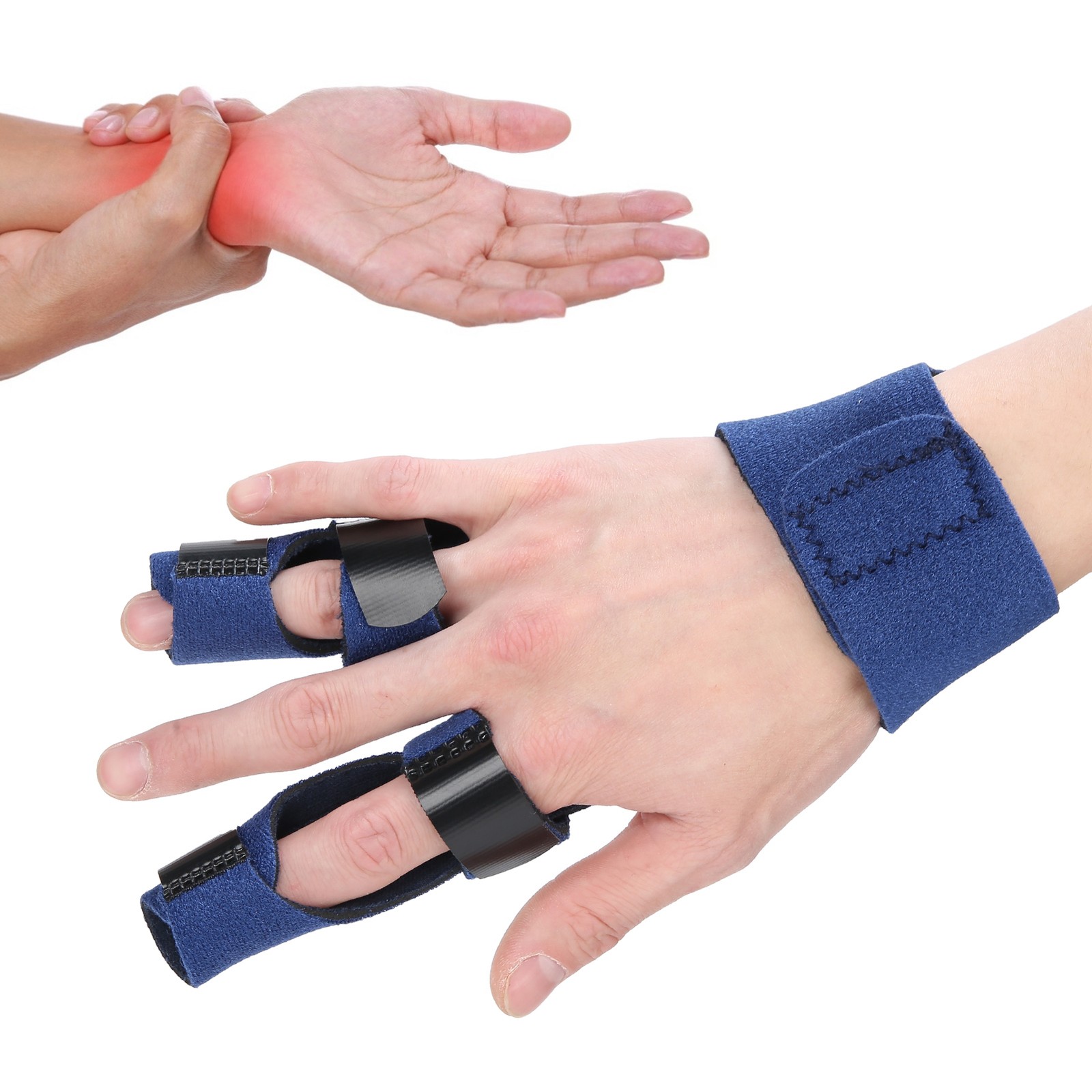 Two Fingers Splint Broken Injury Finger Adjustable Support Protective Correc